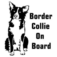 Border Collie on Board - Car Bumper Sticker Design