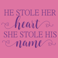 He stole her heart so she stole his name - Softstyle™ adult ringspun t-shirt Design